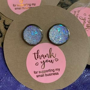 5/$25 Druzy style resin cabochon circular earrings. Handmade